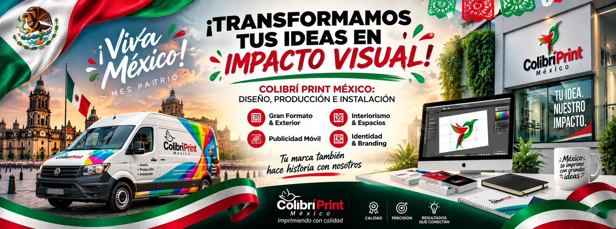 Aplicaciones visuales de Colibrí Print México