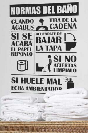 Vinilo hogar normas del baño