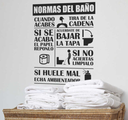 Vinilo hogar normas del baño