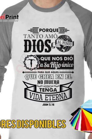 Playera 3/4 Frase de fé