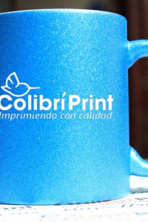 Taza Glitter Azul para personalizar