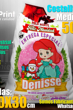 COSTALITOS NAVIDEÑOS 50cm x 70cm  PRINCESA ARIEL