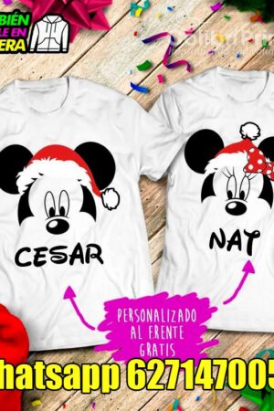 Playera Navideña Mickey and Minnie