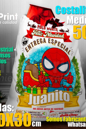 COSTALITOS NAVIDEÑOS 50cm x 70cm  SPIDERMAN