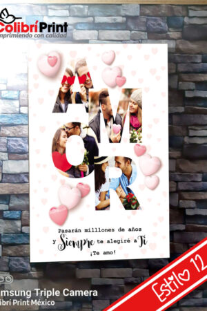 Cuadro decorativo "AMOR" con fotos en pareja