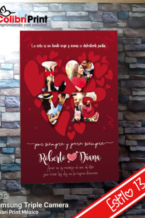 Cuadro decorativo "LOVE" con fotos en pareja
