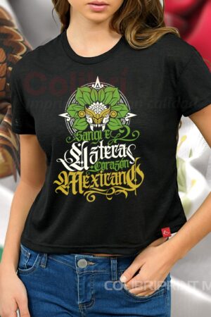 Playera Sangre Azteca Corazón Mexicano dama