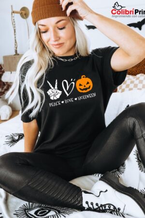 Paz, Amor y Halloween Playera