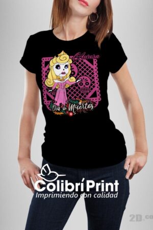 Playera princesa Aurora catrina