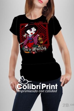 Playera princesa Mulan catrina