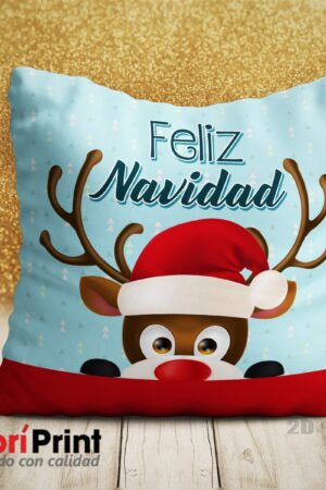 Cojín Navidad Diseño Rodolfo el Reno