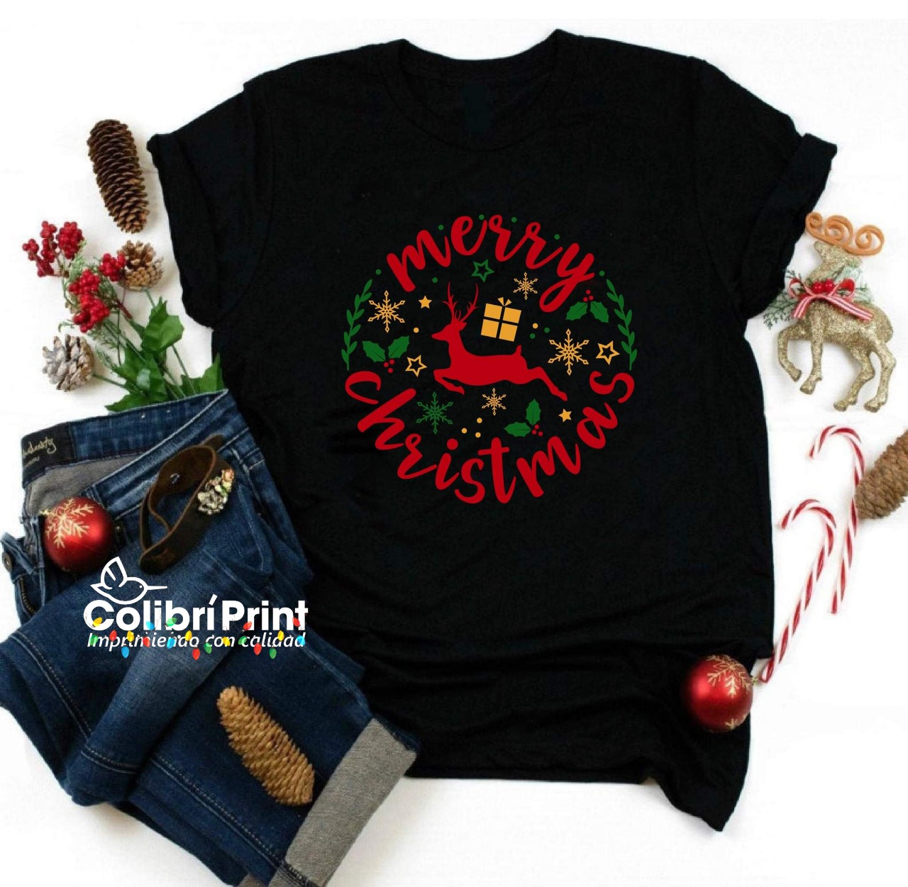 Playera navideña «FELIZ NAVIDAD.»