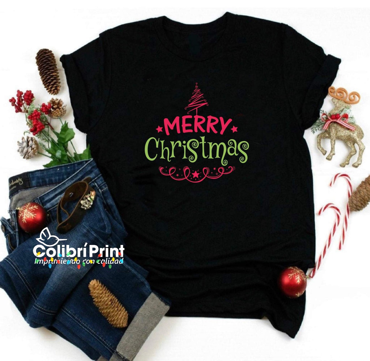 Playera navideña «FELIZ NAVIDAD..»