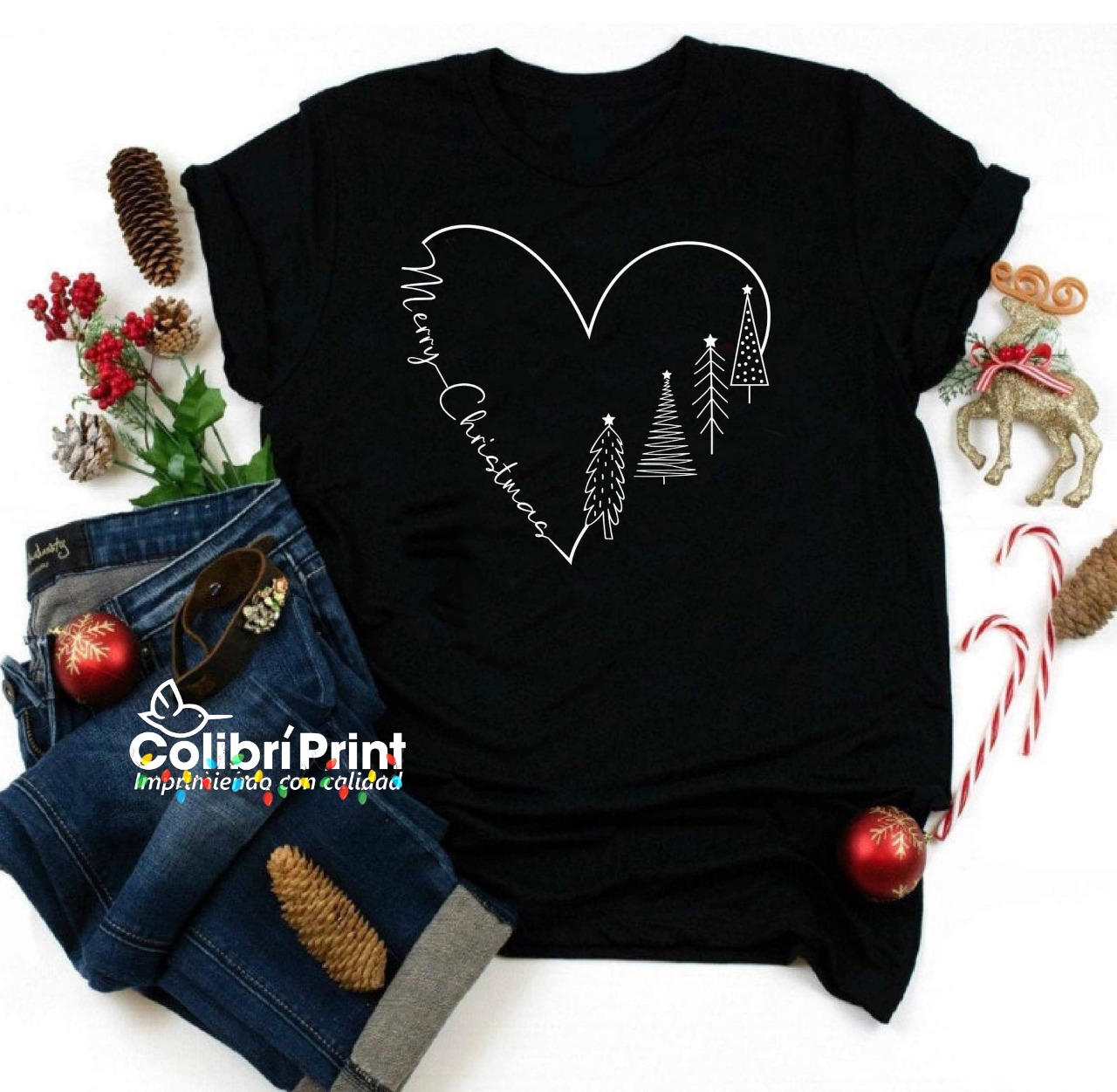 Playera navideña Love Merry Christmas