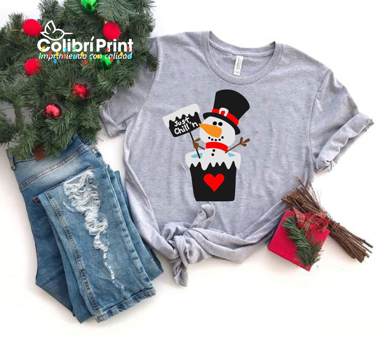 Playera navideña Mono Nieve