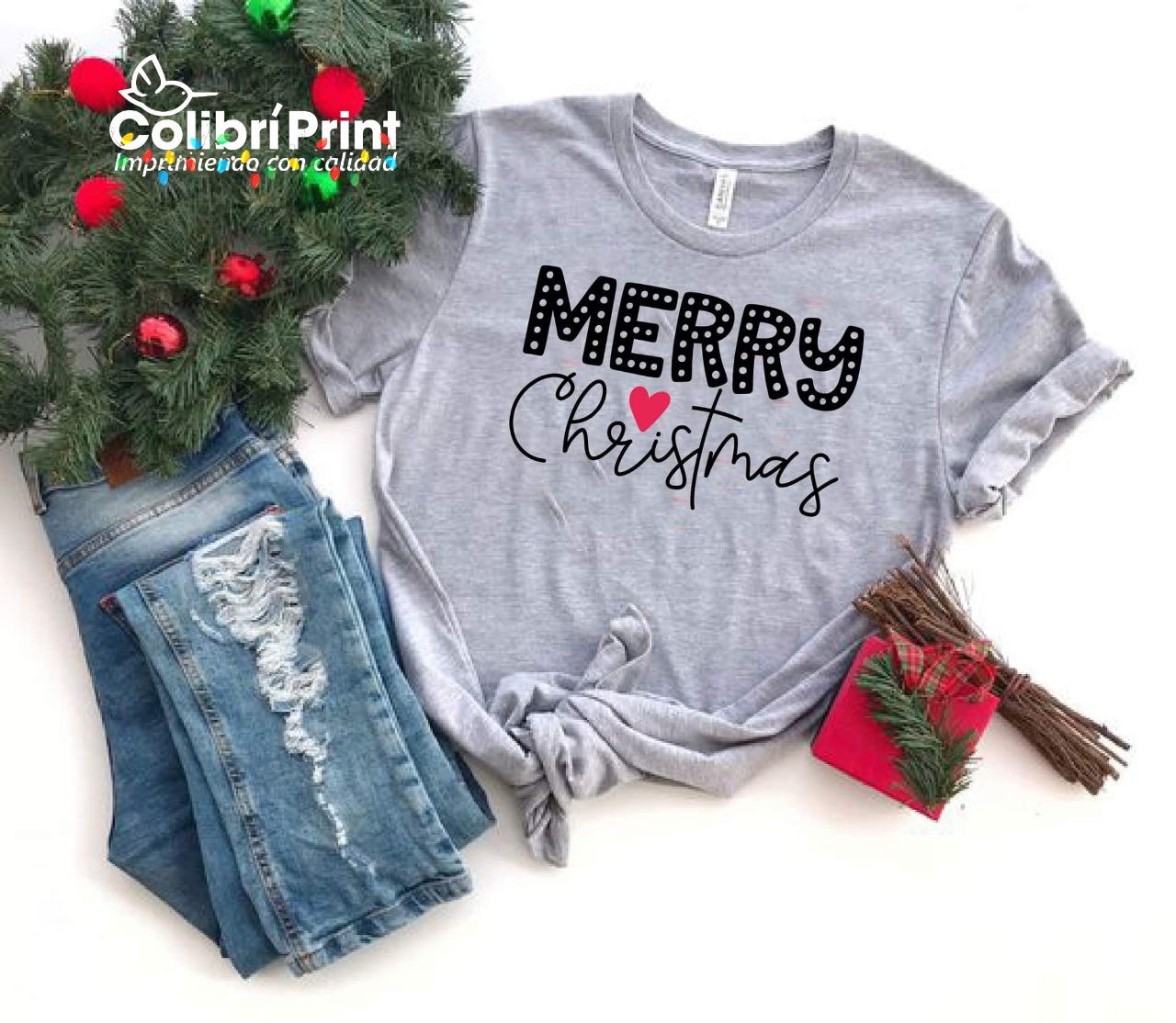 Playera navideña Merry Christmas