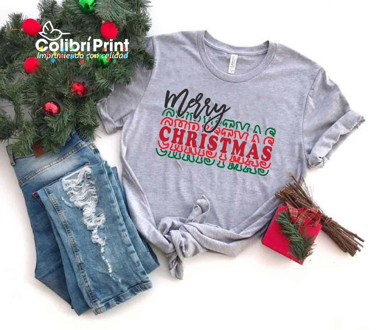 Playera navideña Merry Christmas.