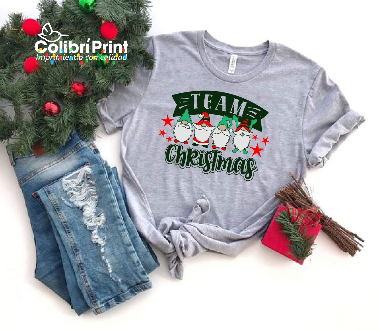 Playera navideña Team Christmas