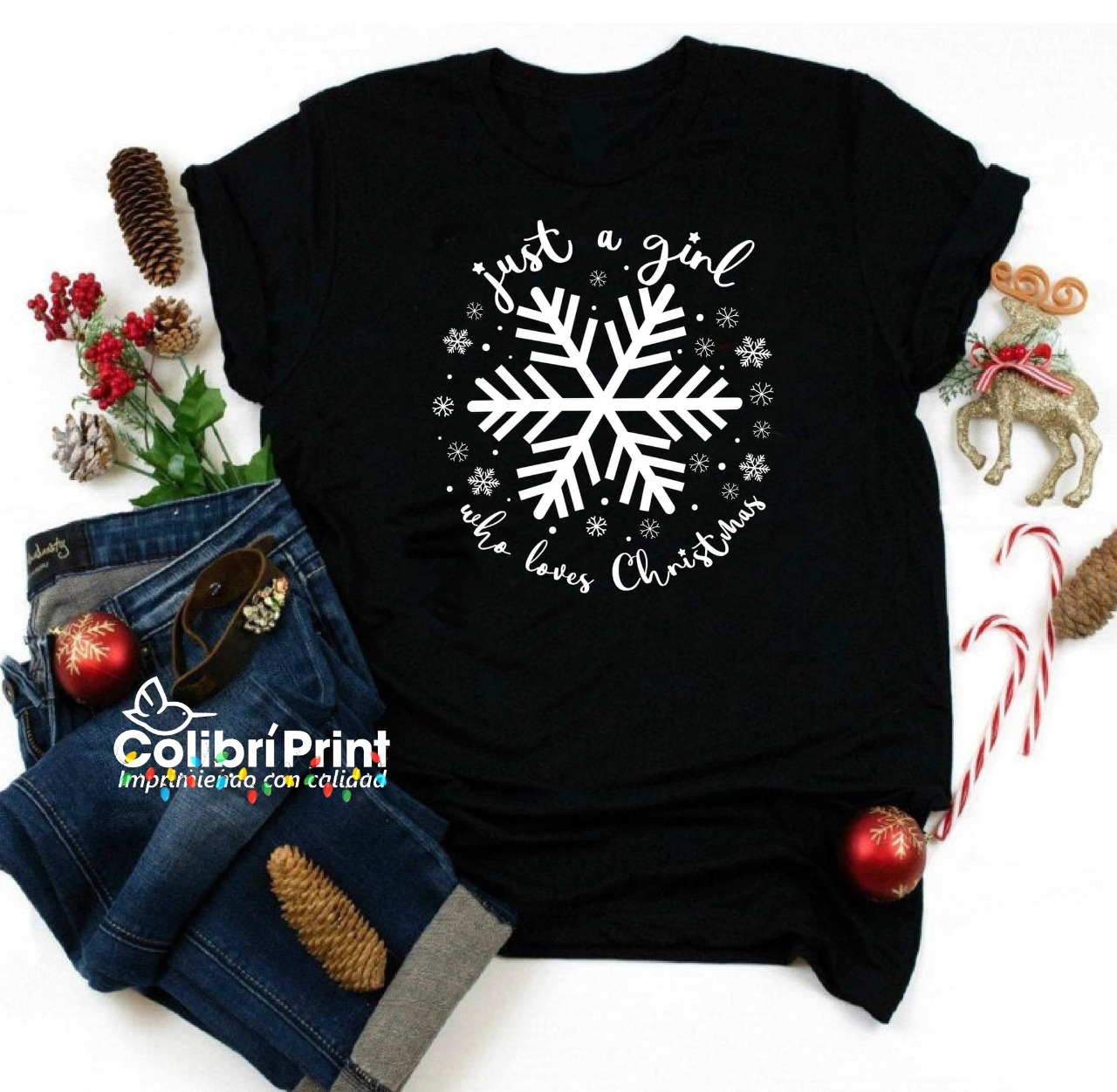 Playera navideña «Copo navideño»