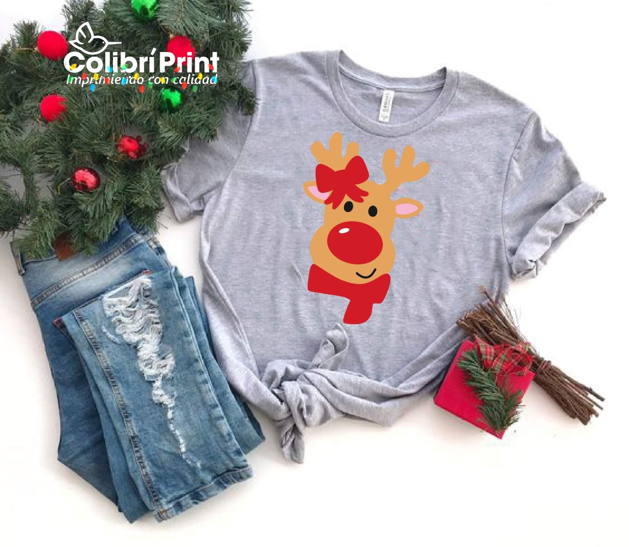 Playera navideña «Reno»