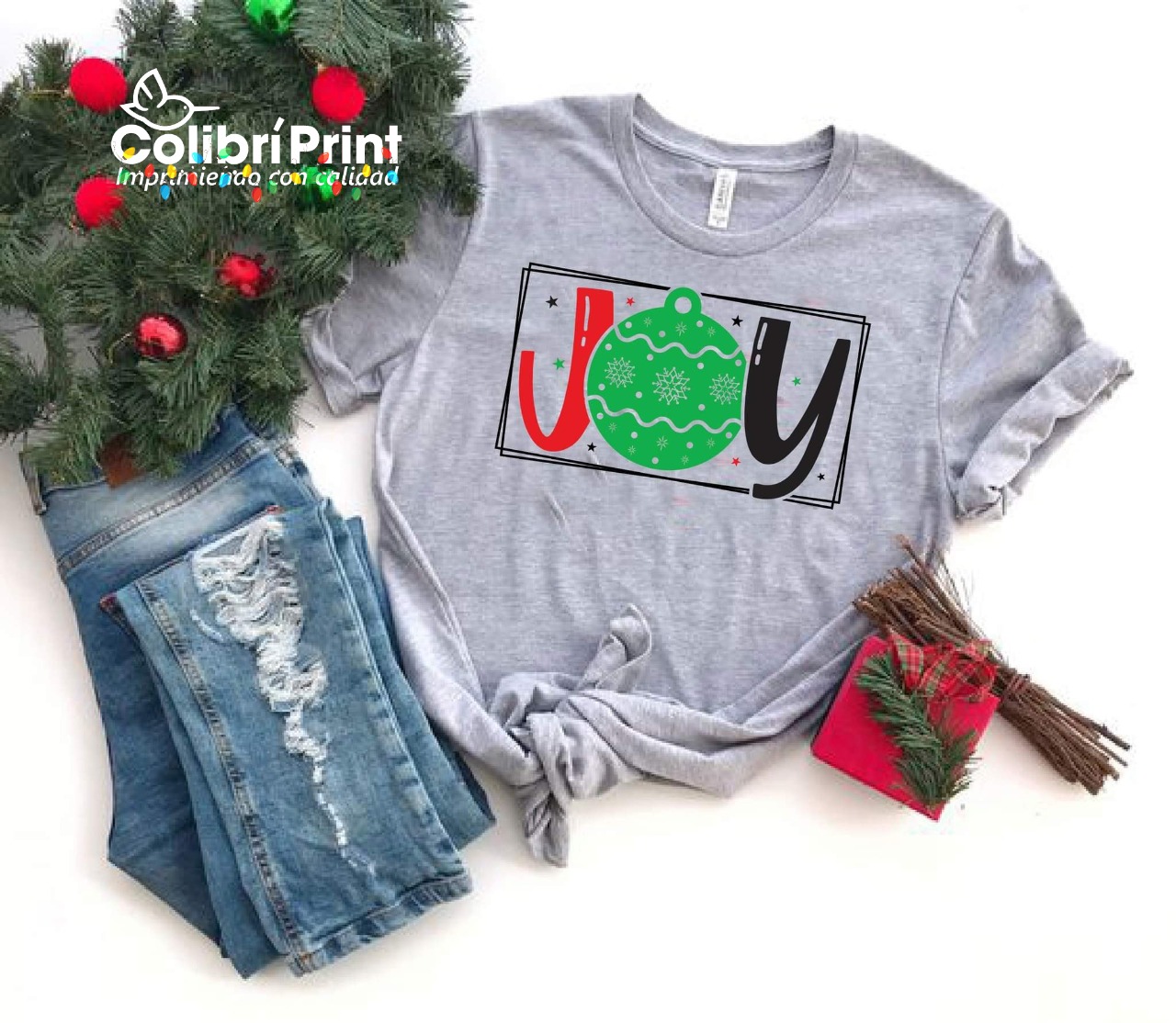 Playera navideña «Alegría.»