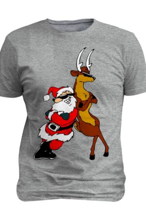 Playera Navidad Santa y Rodolfo el reno
