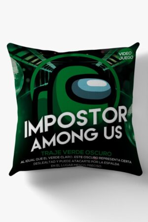 Cojín Among Us Verde Obscuro