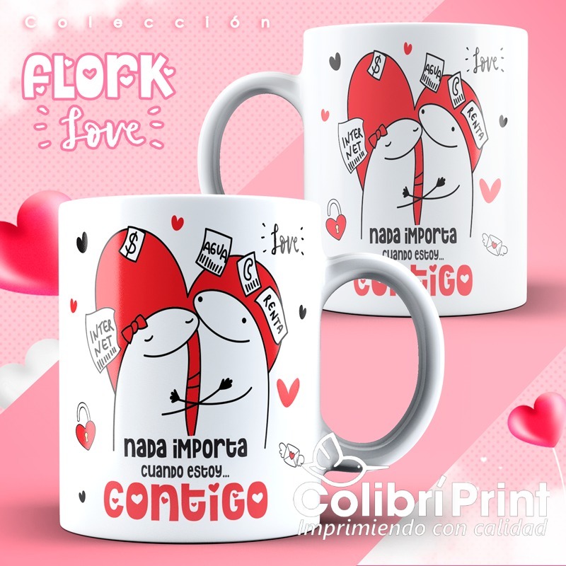 Taza Flork Meme Amor Enamorados