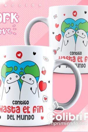 Taza Flork de Amor "Contigo hasta el fin del mundo"