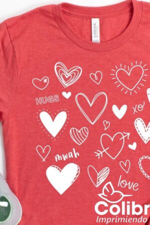 Playera San Valentín Corazones