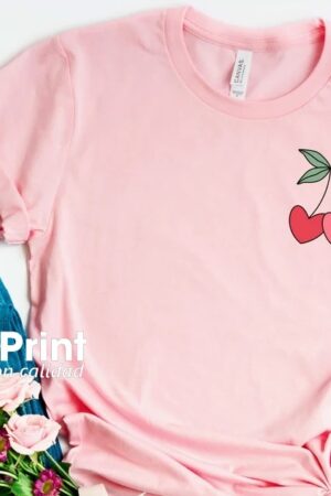 Playera San Valentín Cerezas corazón