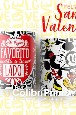 Taza Dibujos Animados Enamorados Mickey y Minnie