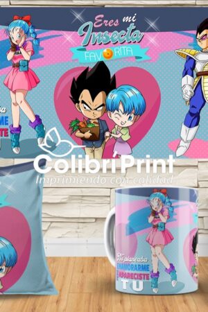 Vegeta y Bulma Taza y Cojín