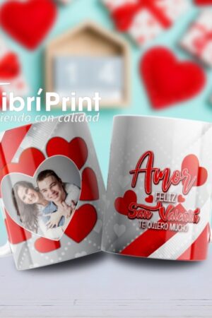 Taza "Amor feliz san valentin te quiero mucho"