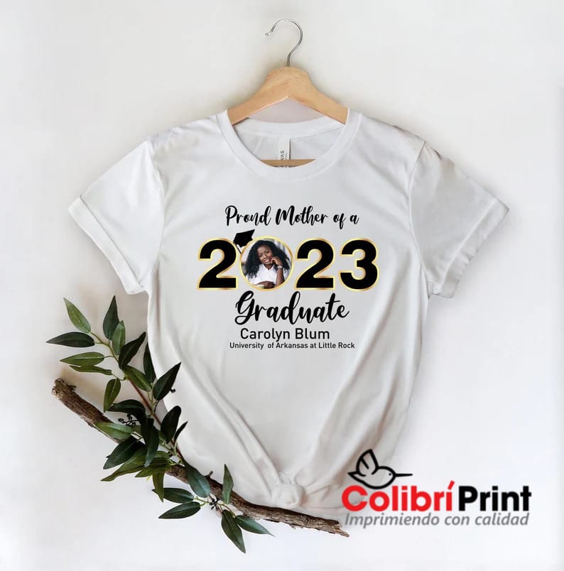 Playera blanca graduación con tu foto