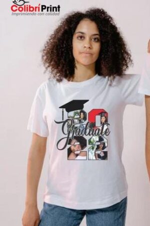 Playera blanca para graduación