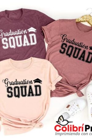 Conjunto de 3 playeras rosas, graduación
