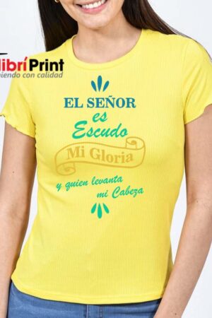 Playera Amarilla "El señor es escudo, mi gloria..."