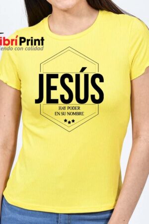 Playera Amarilla "Jesús, hay poder en su nombre"