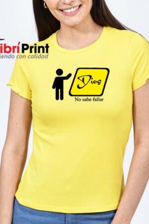 Playera Amarilla "Dios no sabe fallar"
