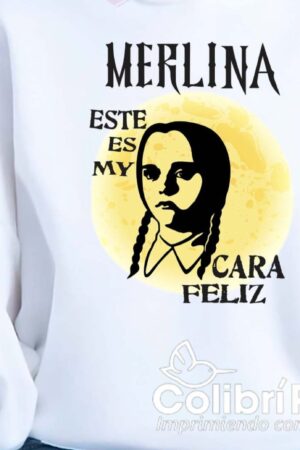 Sudadera Merlina "Esta es mi cara feliz"