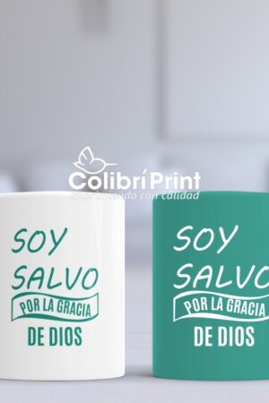 Taza Duo "Soy salvo por la gracia de Dios"