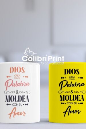 Taza Duo "Dios crea con su palabra..."