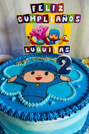 Topper para pastel diseño de pocoyo