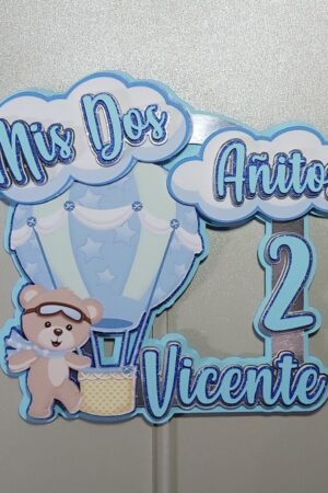 Topper para pastel "Mis 2 añitos..."