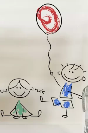 Vinilo decorativo parejita de niños