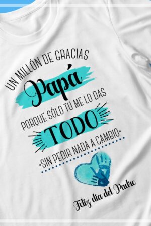 Playera para papá, "Un millón de gracias papá"