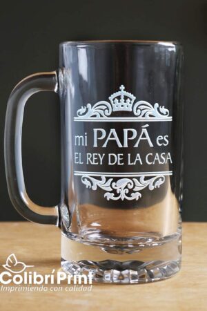 Tarro grabado láser Mi papá es el rey de la casa colibri