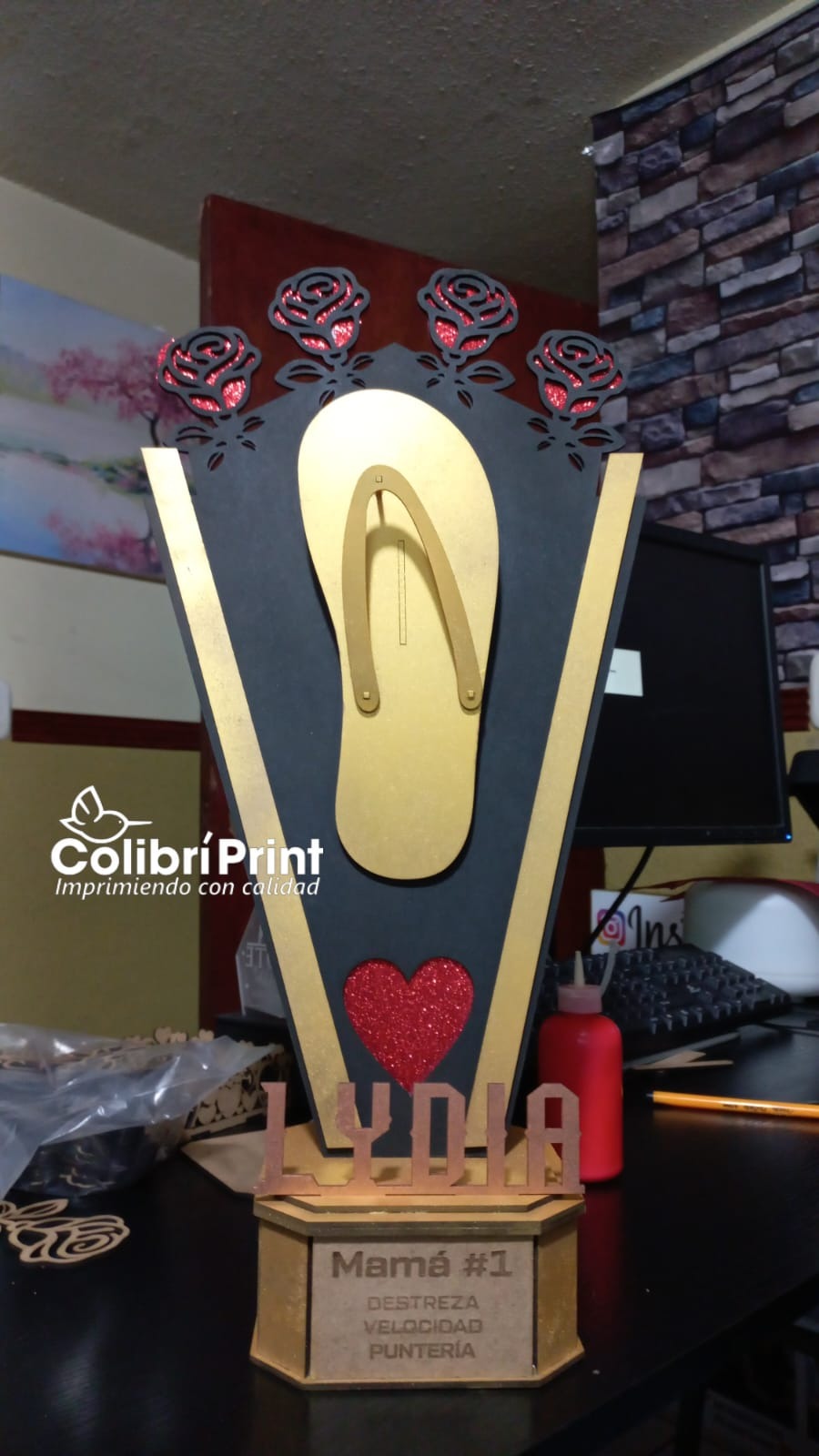Trofeo del Huarache para mamá