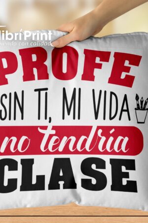 Cojín "Profe sin ti, mi vida no tendría clase"